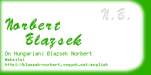 norbert blazsek business card